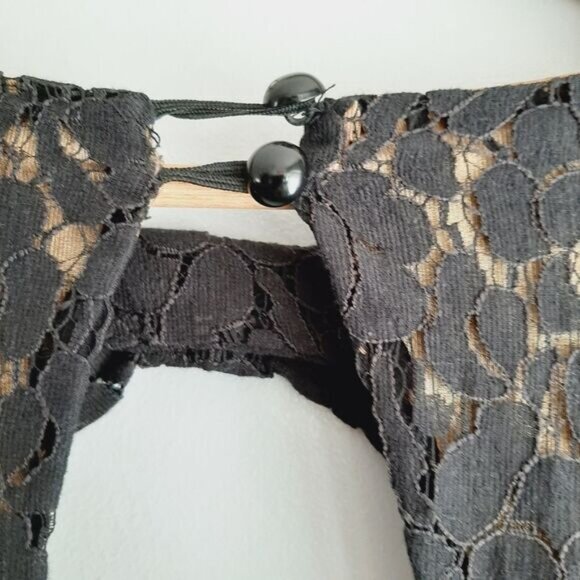 MATERIAL GIRL Fit & Flare Black Lace Ruffle Mini Dress Junior Girl Sz L - Picture 13 of 16